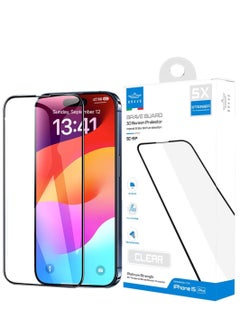 Buy Premium iPhone 15 Pro Screen Protection 6.1", [Easy Installation] [Military-Grade Protection] 9H Tempered Glass Protector, 3D Full Coverage, Bubble-Free, Scratch-Resistant ,HD Clarity Crystal Clear in UAE