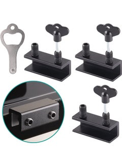 Buy Window Locks, 4 Sets Sliding Window Locks with Key Easy to Install, for Vertical & Horizontal Sliding Windows Doors, Adjustable Security Window Lock for Patio Bedroom Home, and Office (Black) in Saudi Arabia