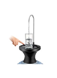 Buy Electric Water Bottle Pump USB Charging Automatic Drinking Water Dispenser For Home Office Travel Black in UAE