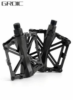 Buy Mountain Road Bicycle Flat Bike Pedals 9/16 for MTB with 16 Anti-Skid Pins -Universal Lightweight Aluminum Alloy Platform Pedal in Saudi Arabia