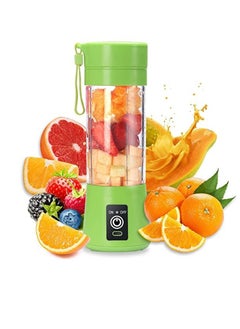 Buy Electric Blender And Portable Juicer Cup With Six Blades Green 380ML in UAE