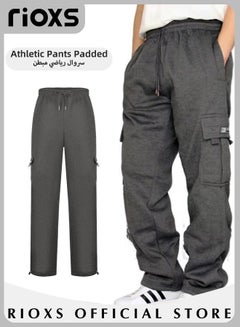 Buy Men's Hiking Cargo Pants Relaxed Fit Drawstring Elastic Waist Joggers Sweatpants Sports Athletic Trousers with Pockets in UAE