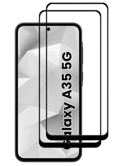 اشتري 2 Pieces Antistatic ESD Dustproof Premium Quality High Definition Tempered Glass Screen Protector Designed For Samsung Galaxy A35 في الامارات