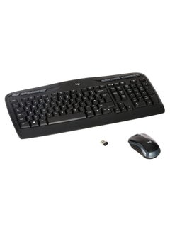 Buy Wireless Keyboard and Mouse Combo for Windows, 2.4 GHz Wireless with USB-Receiver, Portable Mouse, Multimedia Keys, Long Battery Life, PC/Laptop, QWERTY UK Layout - Black in Saudi Arabia