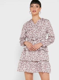 Buy Ruffled Puff Sleeve Dress in UAE