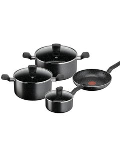 اشتري TEFAL Cookware Set | Dark Stone 7 pc Cooking Set | Non-stick | stewpots 22/24 cm+lids | saucepan 16 cm | frypan 24 cm | B491S785 في الامارات