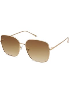 Buy Trendy Oversized Square Metal Frame Sunglasses for Women Men Flat Mirrored Lens UV Protection Sunglasses in Saudi Arabia