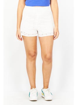 اشتري Women Pull On Textured Basic Short, White في السعودية