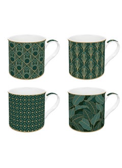 اشتري Charleston Porcelain China Mug, Multicolour - 300 ml, Set of 4 في الامارات