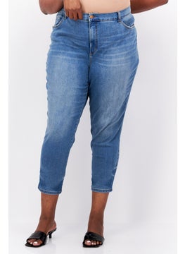 اشتري Women Plus Size Washed Stretchable Denim, Blue في الامارات