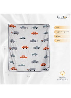 Buy Nurtur Soft Baby Blankets for Boys & Girls  Blankets Unisex for Baby 100% Combed Cotton  Soft Lightweight Fleece for Bed Crib Stroller & Car Seat Official Nurtur Product in UAE