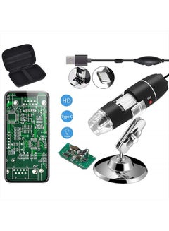 Buy Original 40-1000X USB Microscope with Portable Carrying Case, Digital Magnification Endoscope Camera 8 LEDs Metal Base for Micro USB USB-C Android, Windows Mac Linux Chrome in UAE