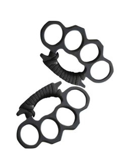 Buy 2pcs 4-fingers Black Brass Knuckle Duster for Boxing Black Alloy Steel Fist Buckles for Self-defense and Outdoor Camping Survival in UAE