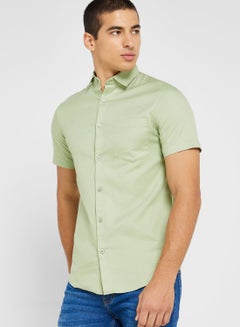 Buy Solid Slim Fit Short Sleeve Solid Slim Fit Short Sleeve Casual Shirt in UAE