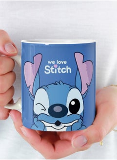 Buy We Love Stitch Mug Ceramic Mug for Tea and Coffee Multicolour 11Oz in Saudi Arabia