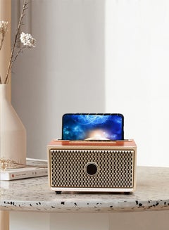 Buy Wireless Speakers For TV Vintage Wooden Speaker Stands Portable Boombox Speaker With TF USB FM AUX Function Support Karaoke in Saudi Arabia