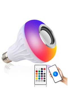 اشتري Wireless Light Bulb Speaker, Bluetooth Light Bulbs with Speaker, RGB Smart Music Bulb with Remote Control, Light Bulb Lamp for Bedroom, Home, Party Decorations في السعودية