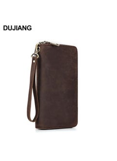 Buy New Men's Wallet Long Fashion Cowhide Wallet Zipper Multi-card Position Youth Wallet Mobile Phone Bag Large Capacity Wallet in Saudi Arabia