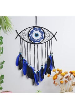 اشتري Evil Eye Dream Catcher, Handmade Macrame Evil Eye Wall Hanging for Boho Room House Decor في الامارات