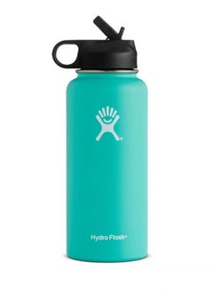 اشتري Stainless Steel Vacuum Insulated Water Bottle Outdoor Sports Kettle Thermos Cup 946ml 32oz Light Green في الامارات