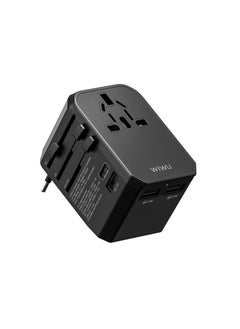 Buy UA-304 4 In 1 Universal Plug Adapter - Black in UAE