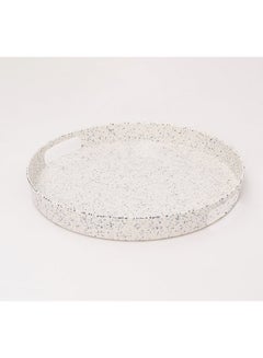 Buy Bright Designs Melamine Round Tray Set of 1
  (D 38cm) Creamy with black in Egypt
