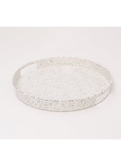 Buy Bright Designs Melamine Round Tray Set of 1
  (D 38cm) Creamy with black in Egypt