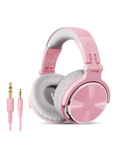Buy Pro 10 Wired Over-Ear Bass Headset with 50Mm Shareport and Mic for Recording Monitoring Podcast Guitar PC TV Grey Pink in Saudi Arabia