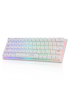 Buy E-YOOSO Z-11 RGB TRI Mode (63 keys) Mechanical Gaming Keyboard,  63 Keys Ultra Compact Wired Keyboard with Brown Switches and RGB Backlit for iOS, Android and Windows, White in UAE