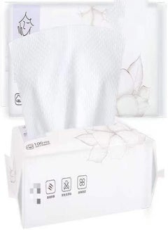 اشتري Disposable Face Towel, 1 Pack  Super Soft Cotton Tissue Dry Wet Dual Use Newborn Cotton Facial Tissue for Baby, Suit for Sensitive Skin, Deeply Cleansing Make Up Wipes, Face Wipes, Facial Cleansing في السعودية