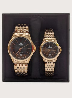 اشتري Sveston Gift Set Rose Gold/Black Couple Stainless Steel Wristwatch SV-7465 في الامارات