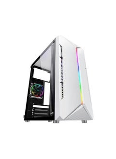 Buy Desktop Computer Case, Chassis, White, Gaming Computer Case, Tempered Glass, Without Cooling Fan, MATX in Saudi Arabia