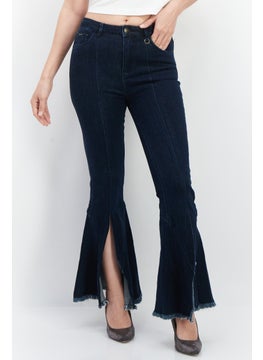 اشتري Women Bootcut Fit Washed Stretchable Denim Jeans, Navy Blue في الامارات