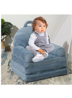 Buy Foldable 2 in 1 Kids Cartoon Sofa, Children Plush Backrest Armchair Bed, Flip Open Couch Seat Chair, Plush Cat Shape Children Couch Backrest with 3 Floor Pad for Infant Toddler Baby in Saudi Arabia