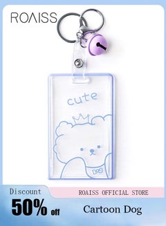 Buy 1 Pcs Cute Cartoon Dog Graphic ID Card Cover Transparent Acrylic with Sweet Small Bell Keychain Meal/Door/Work Card Protection for Students Kids Girls Boys Clear in Saudi Arabia