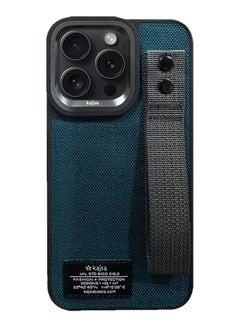 Buy iPhone 15 Pro Case Cover Military Collection Straps Back Case With Durable Wear Blue in UAE