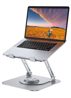 Buy Laptop Stand for Desk, Adjustable Computer Stand with 360° Rotating Base, Ergonomic Laptop Riser for Collaborative Work, Foldable & Portable Laptop Stand, fits for All 10-16" Laptops in UAE