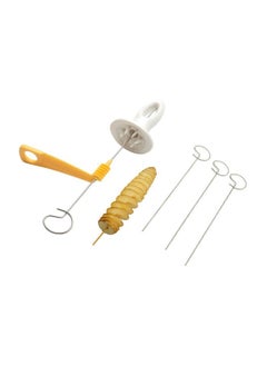 Buy 4-Piece Potato Slicer White/Yellow/Silver 29.00x3.00x14.00centimeter in Saudi Arabia