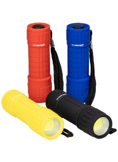 Buy 4-Piece 100 Lumen Water Resistant COB Flashlight Set Multicolour 2.99 x 1.18 x 16 cm 41-6529 in Saudi Arabia