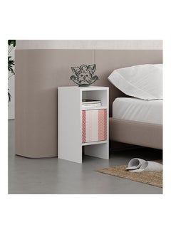 Buy Modern Simple Style Wood Grandma's Nightstand Ideal As Side End Table For Your Living Room Bedroom And Other Spaces 30x30x58 cm White - Zigzag in UAE