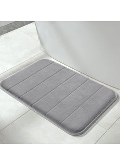 Buy Memory Foam Bath Mat Rug, 40*60cm Comfortable, Soft, Super Water Absorption, Machine Wash, Non-Slip, Thick, Easier to Dry for Bathroom Floor, Grey in Saudi Arabia