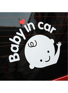 اشتري Baby on Board Car Sign, Baby in Car Self Adhesive Car Sticker Waterproof Reflective Car Decal Warning Sign (Silver/Red, Baby Boy) في الامارات