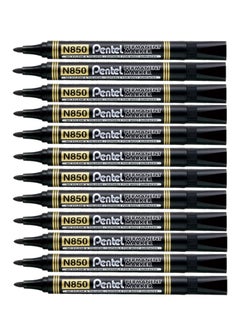 اشتري 12-Piece Permanent Marker Bullet Tip Black Ink في الامارات