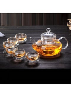 اشتري Zen 7-Piece Borosilicate Glass Tea Set 10x30x36 cm في الامارات