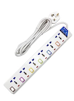 Buy N Narken Narken TC E6-5 E-Series Extension Cord, 6 Ways 5 Meter Electric Universal Power Strip wire, 13A Fuse surge With Separate Single Switch and Indicate light, Max 13A, 3250W, AC 250V in UAE