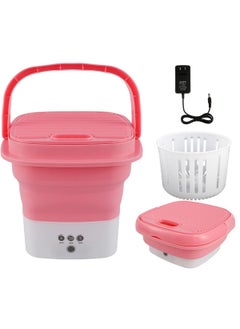 Buy Portable Washing Machine, Mini Folding Washer and Dryer Combo,with Small Foldable Drain Basket for Underwear, Socks, Baby Clothes, Travel, Camping, RV, Dorm, Apartment (PINK) in UAE