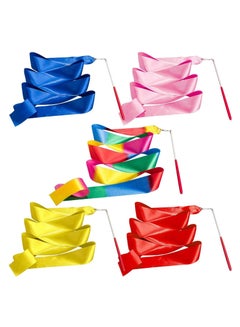 اشتري Dance Ribbons Gymnastic Ribbon for Kids Dancing Streamers Rhythmic with a Twirling Rod Streamer Baton Art 5 Pieces في الامارات