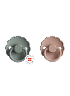 Buy Pack Of 2 Daisy Latex Baby Pacifier 6-18M, Blush/Lily Pad - Size 2 in Saudi Arabia