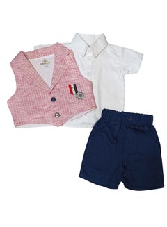 اشتري Baby Boys Set - 3 pcs (Shirt, Short & Vest) في مصر