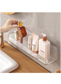 اشتري Plastic Wall Mount Organizer, Adhesive Clear Acrylic Shelf, No Drilling Hang Walls, With Self Adhesive Tape, For Bathroom, Pantry, Kitchen, Laundry, Utility Room,7 * 3.8 * 5.5 Inch في السعودية